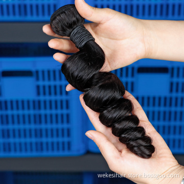 Classic Natural Virgin Remy Brazilian Hair Weaving 100 Percent Loose Curl Brazilian Human Hair Weaving